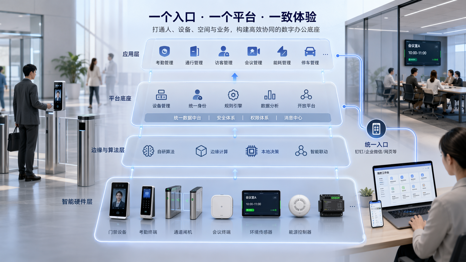 软硬一体化智能办公方案核心架构示意图