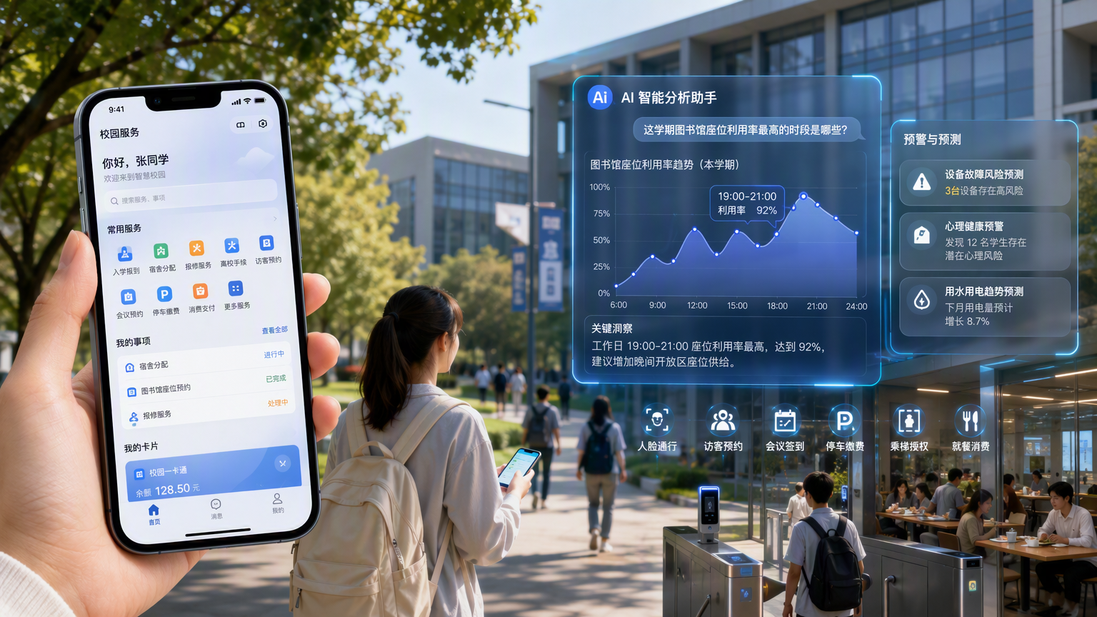智慧校园数据驱动教育新生态示意